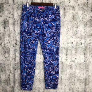 Lilly Pulitzer South Ocean Crop Skinny Jeans Coastal Blue Whispurr 6